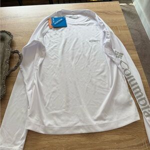Columbia White Performance Long Sleeve Shirt